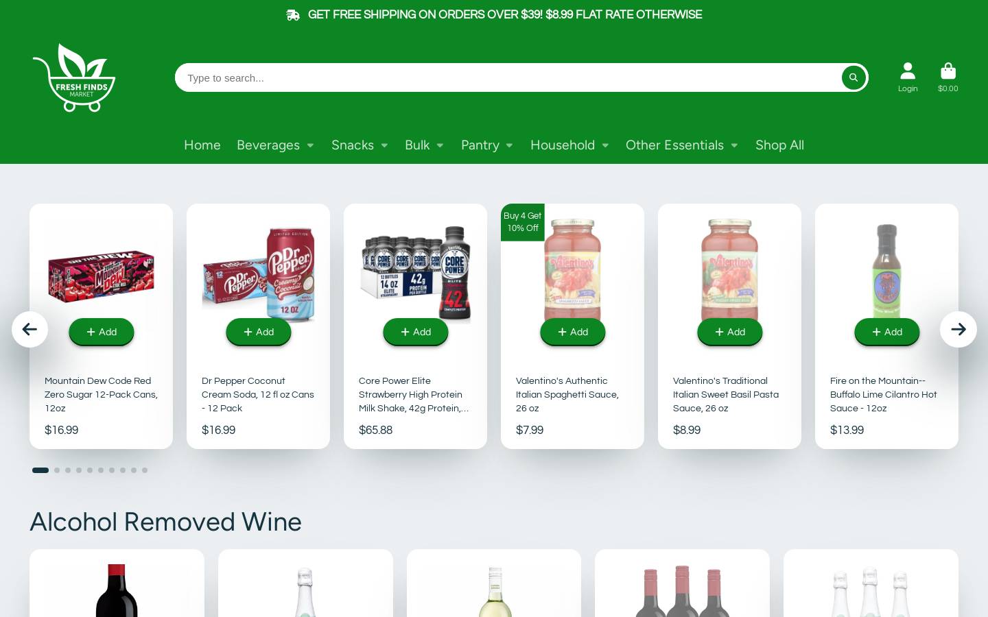 freshfindsmarket.com homepage screenshot