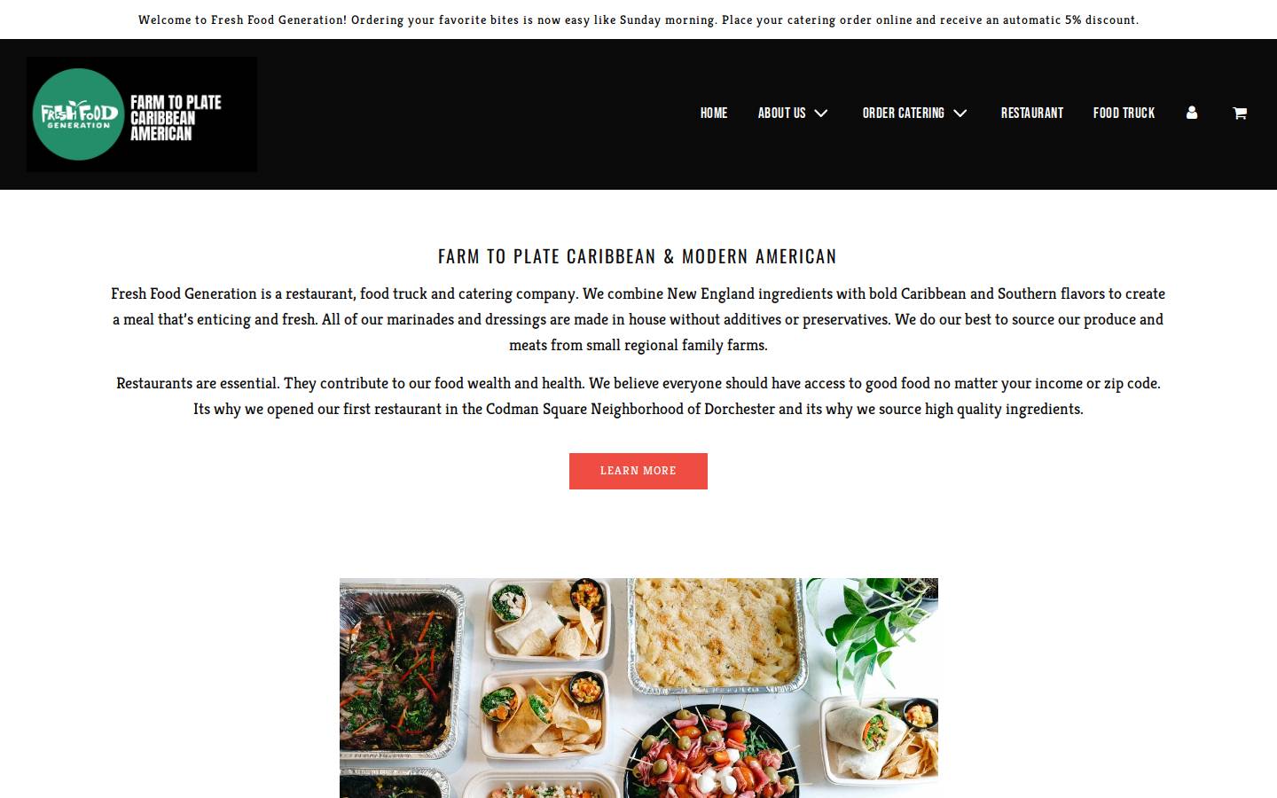 FreshFoodGeneration homepage screenshot