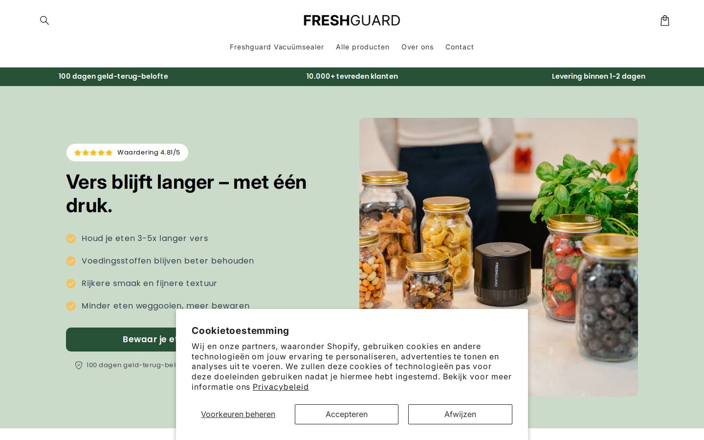 freshguardfoodstorage.com homepage screenshot
