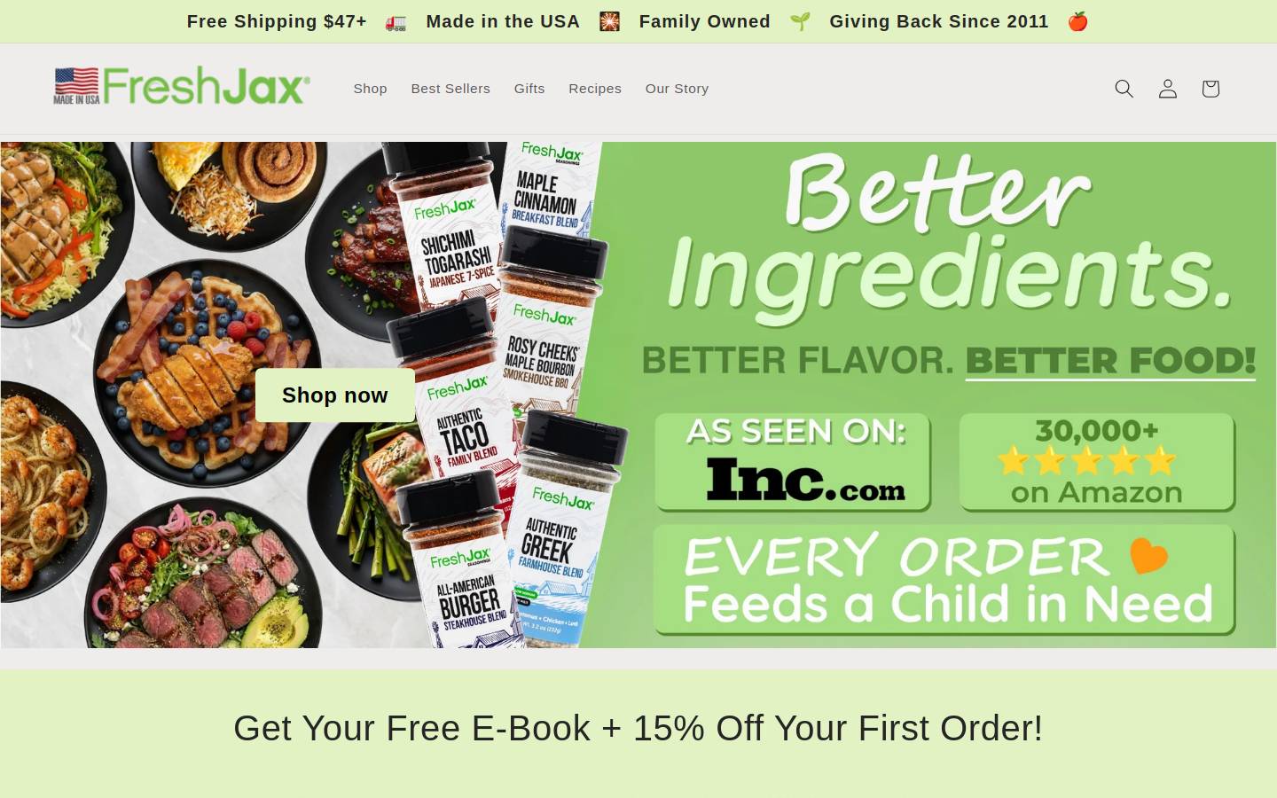 Freshjax homepage screenshot