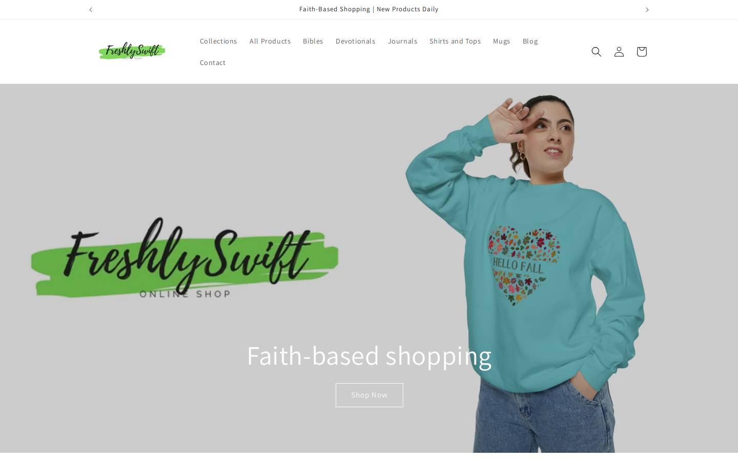 freshlyswift.com homepage screenshot