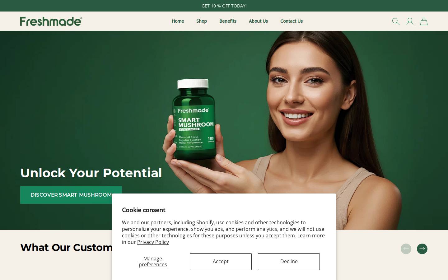 freshmade.com homepage screenshot