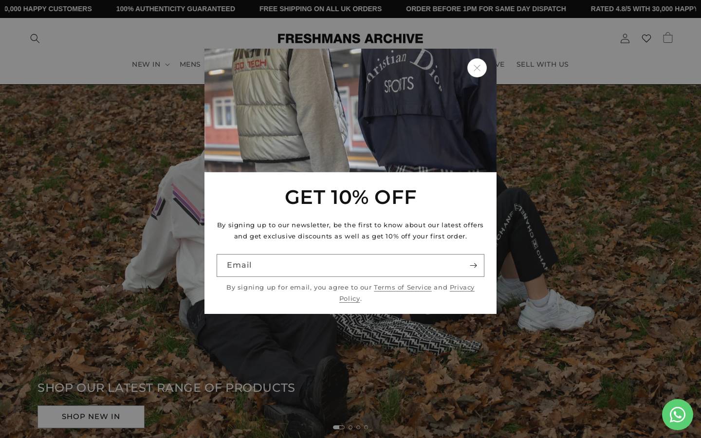 Freshmans Archive homepage screenshot