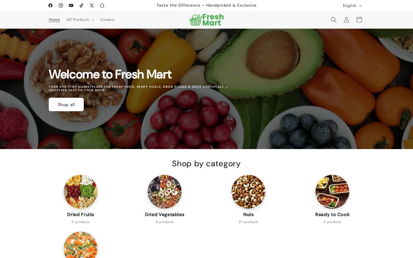 freshmart-eg.com homepage screenshot