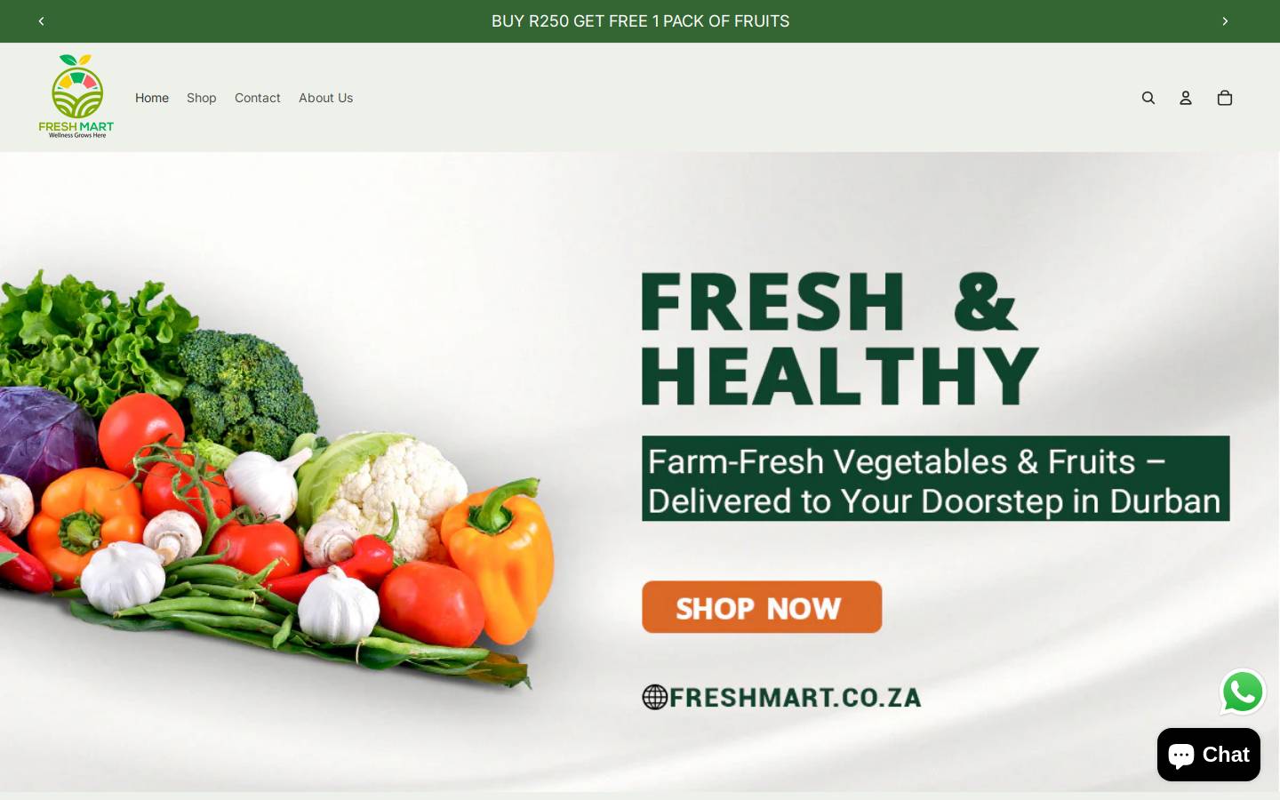 freshmart.co.za homepage screenshot