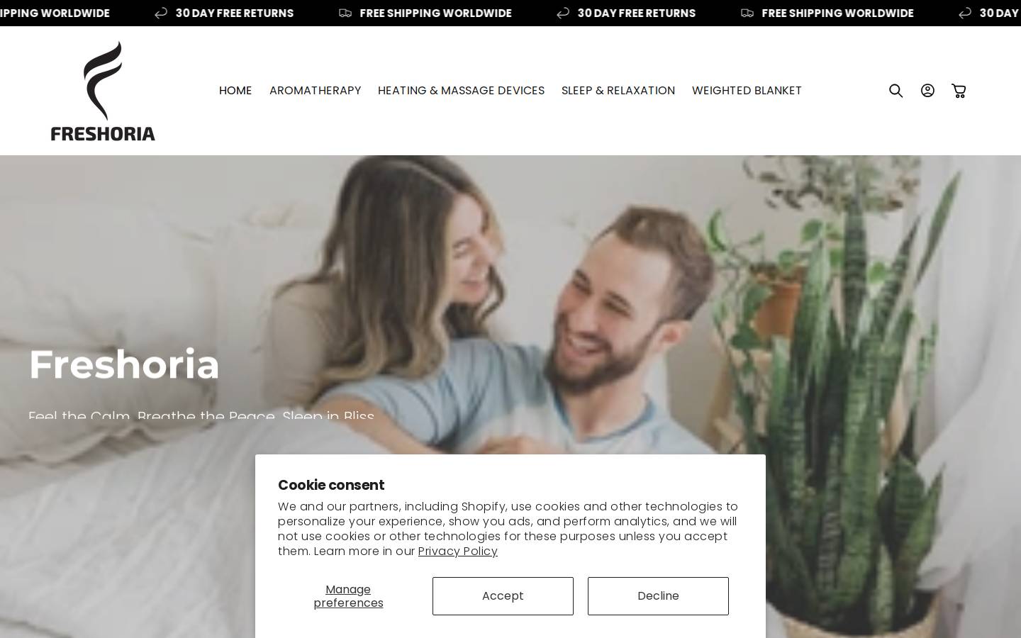 freshoria.store homepage screenshot