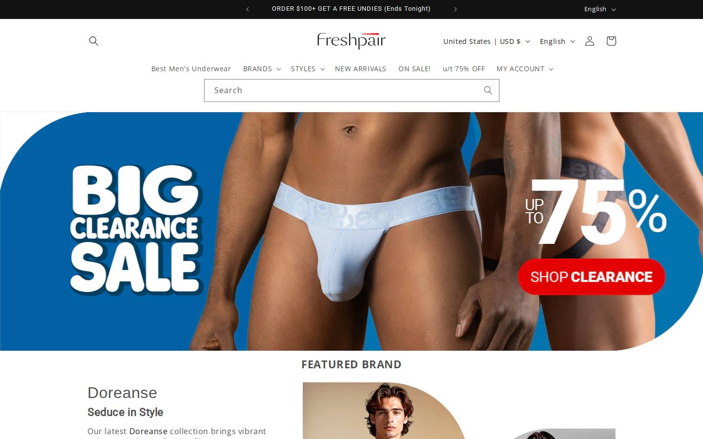 Freshpair homepage screenshot
