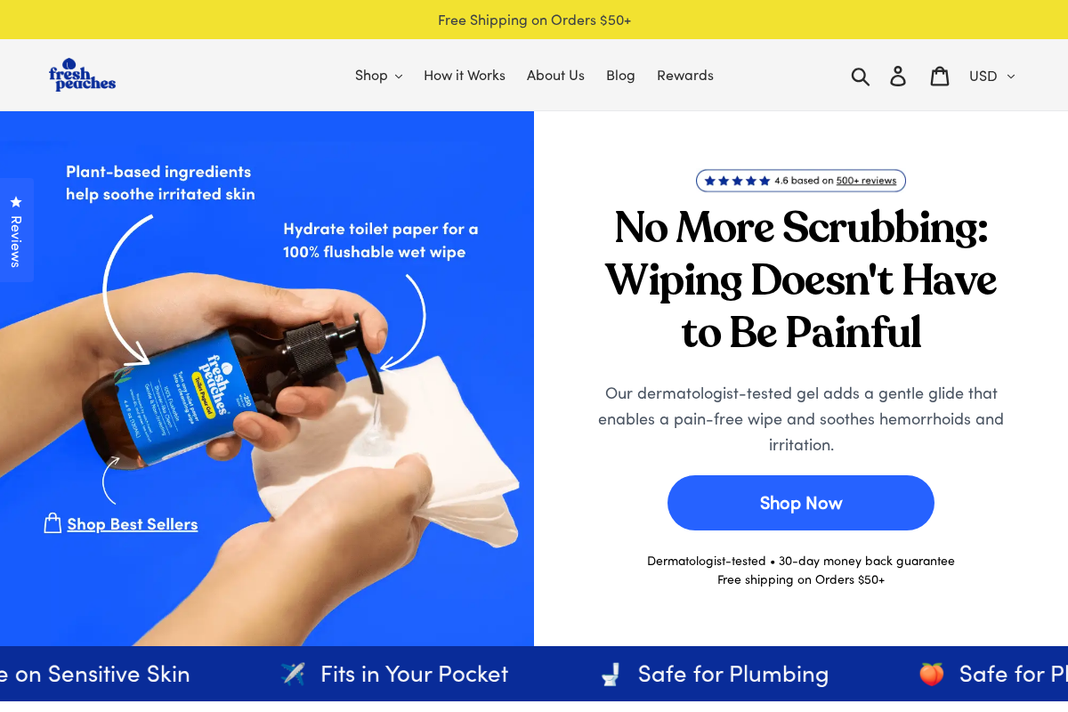 Fresh Peaches homepage screenshot