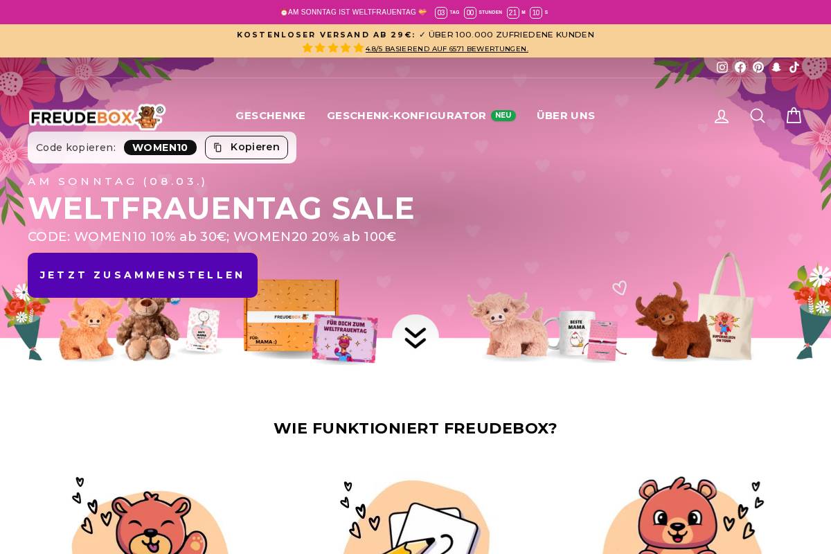 FREUDEBOX GmbH homepage screenshot