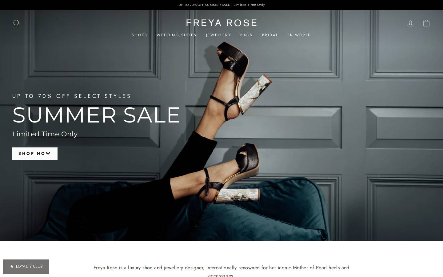Freya Rose homepage screenshot