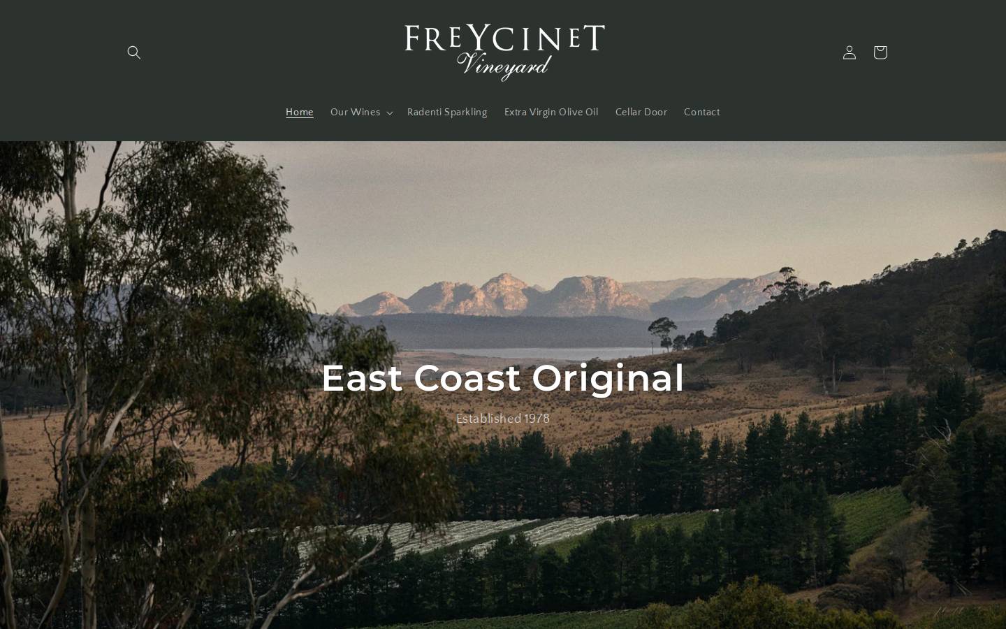 freycinetvineyard.com.au homepage screenshot