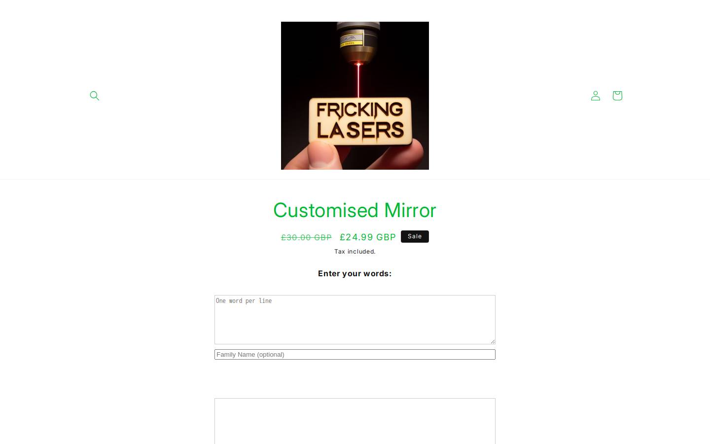 frickinglasers.com homepage screenshot