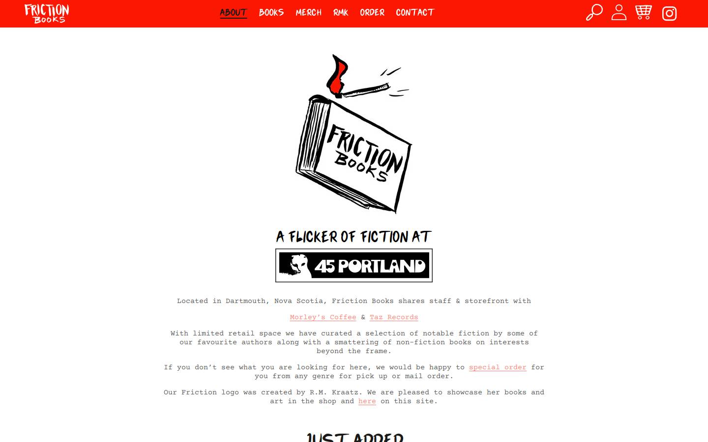 frictionbooks.com homepage screenshot