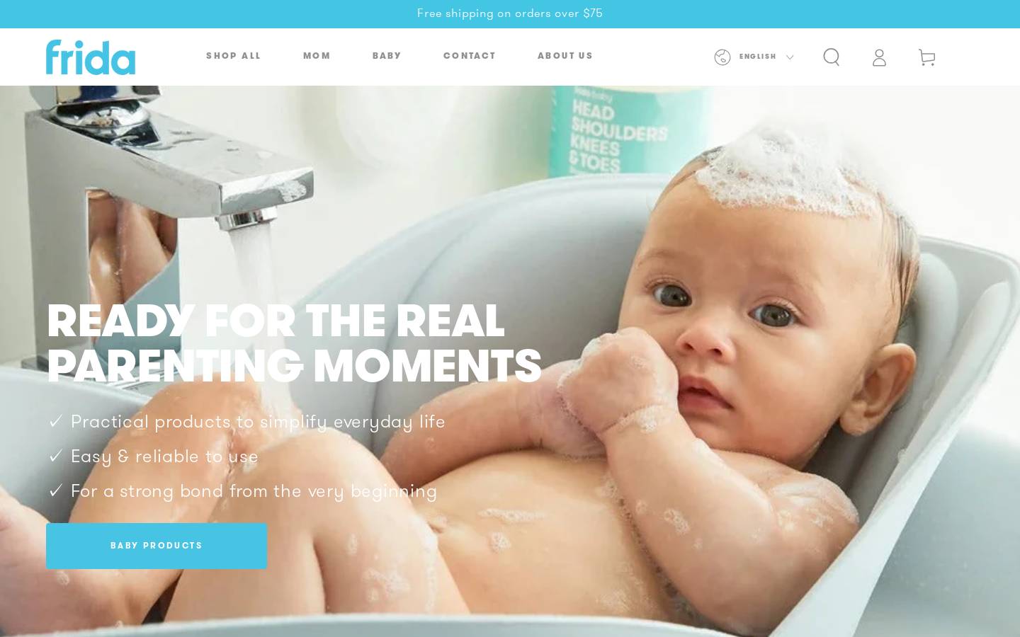 Fridababy homepage screenshot