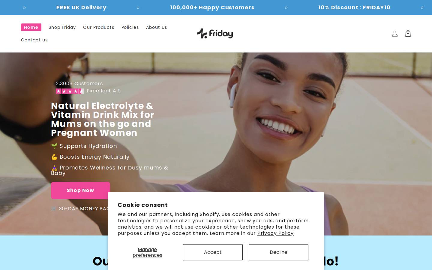 fridayuk.com homepage screenshot