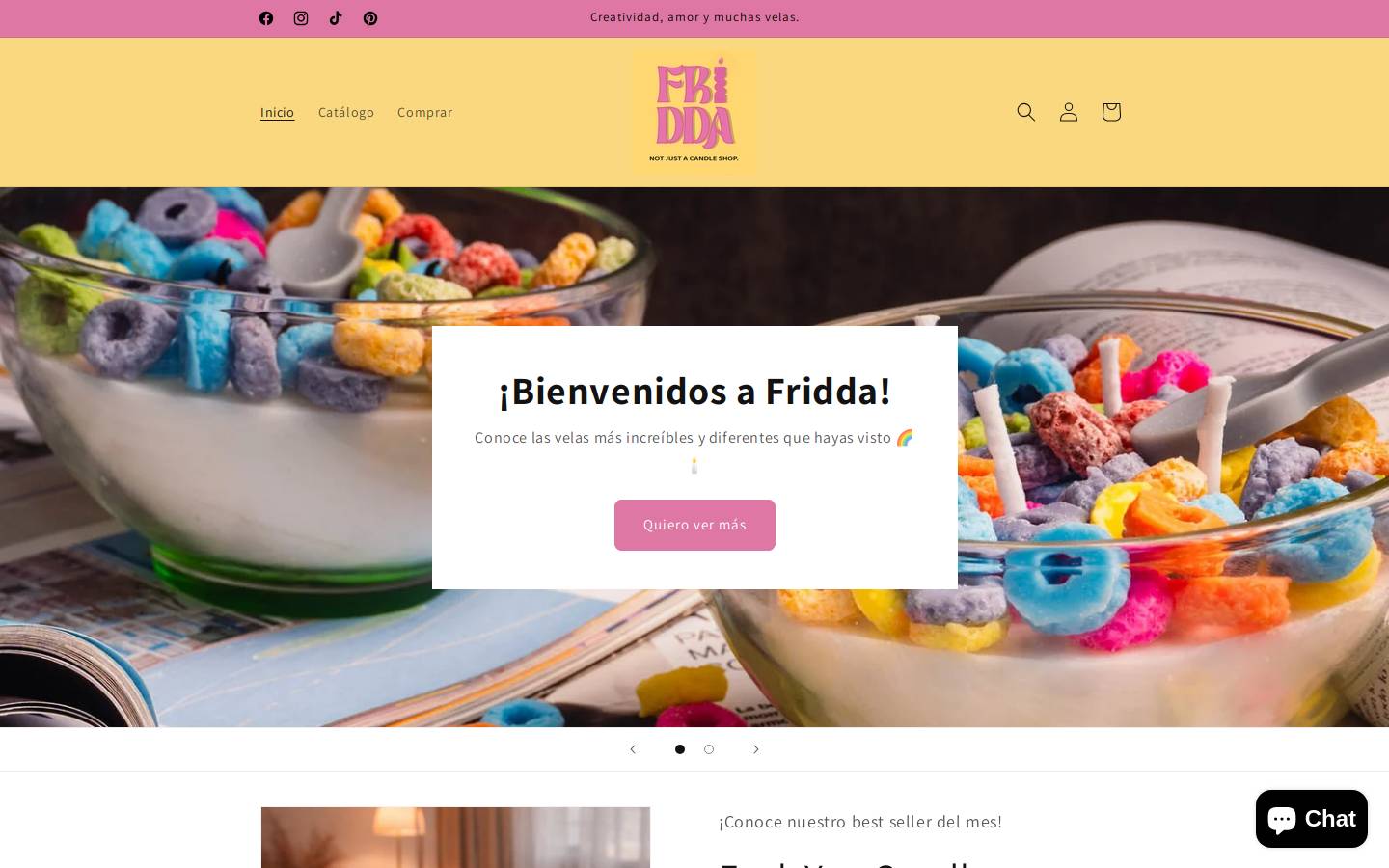 friddacandles.com homepage screenshot