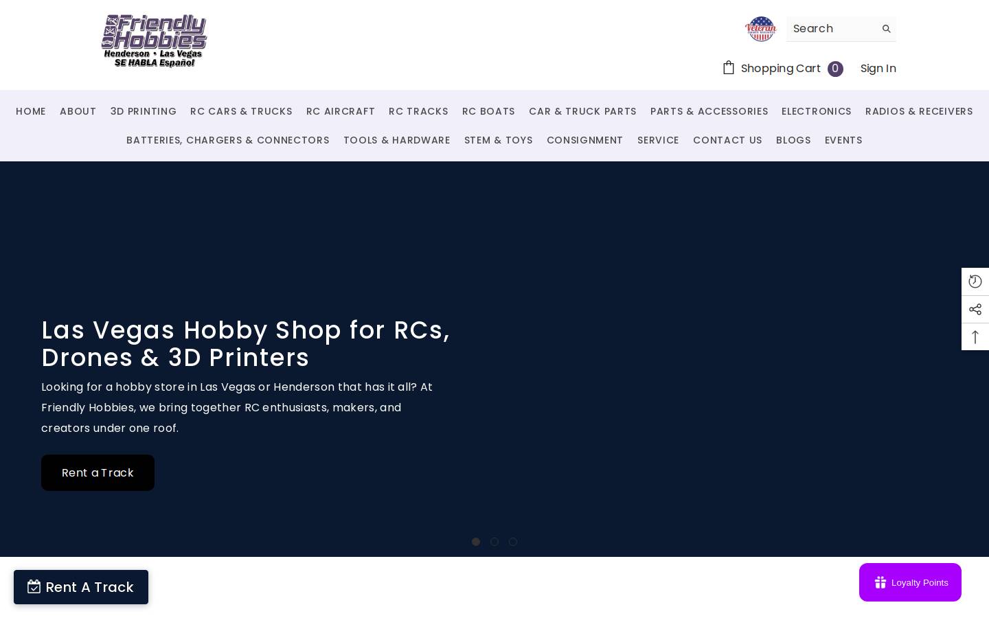 friendlyhobbies.com homepage screenshot