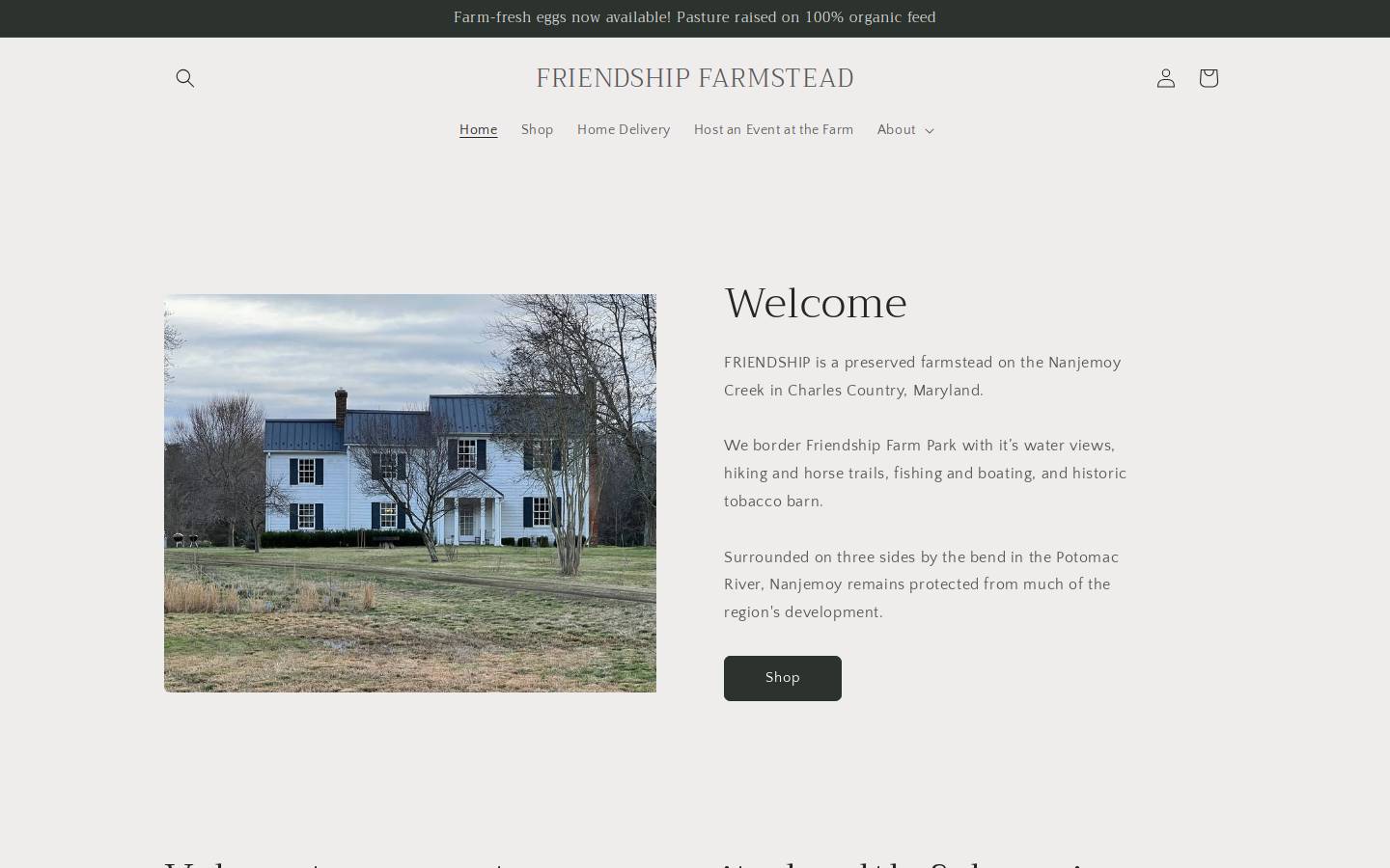 friendshipfarmstead.com homepage screenshot