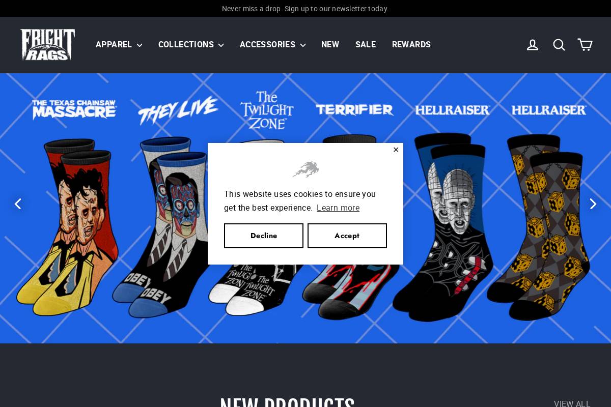 Fright-Rags homepage screenshot
