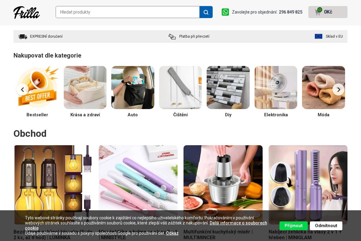 Frilla homepage screenshot