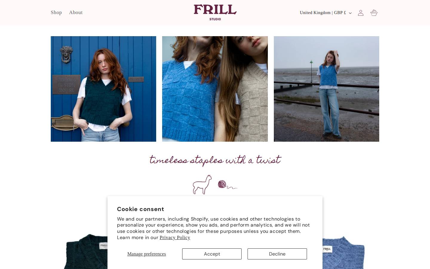 frillstudio.com homepage screenshot