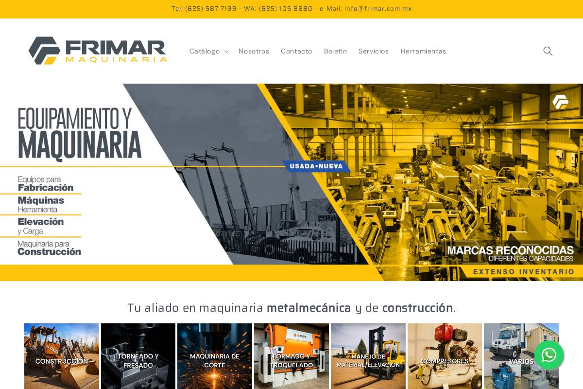 frimar.com.mx homepage screenshot