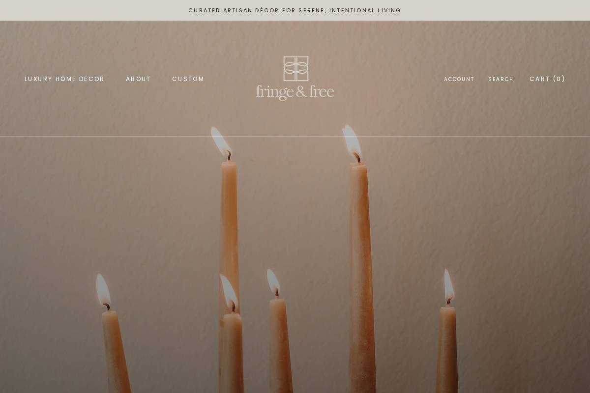 fringeandfree.com homepage screenshot