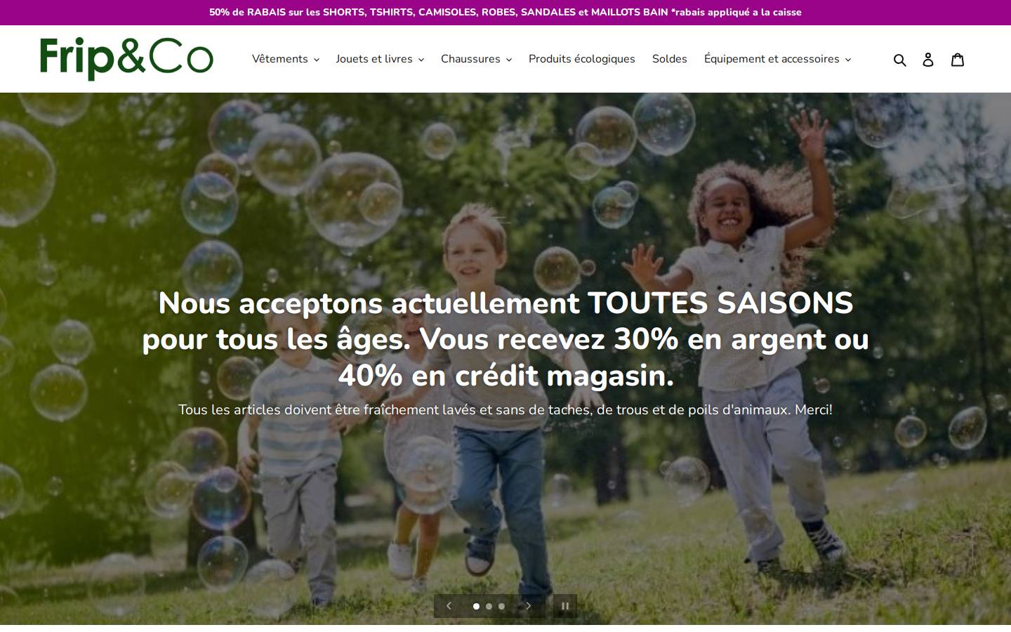 fripeco.ca homepage screenshot