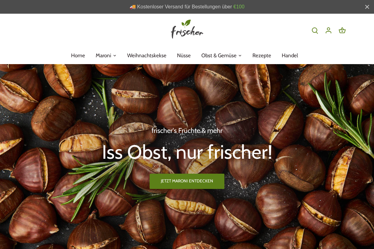 Frischer homepage screenshot