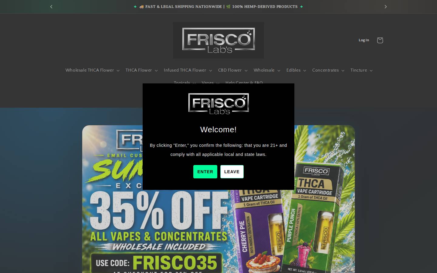 Frisco Labs homepage screenshot