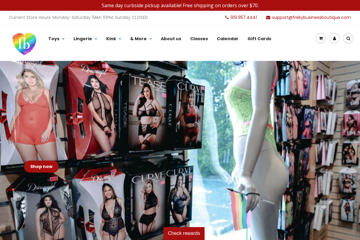 FB Boutique homepage screenshot