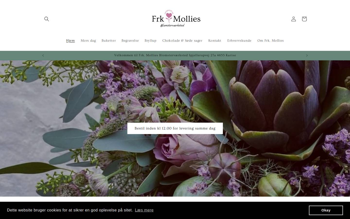 Frkmolliesblomster homepage screenshot
