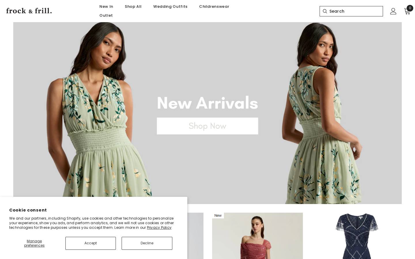 Frock and Frill homepage screenshot