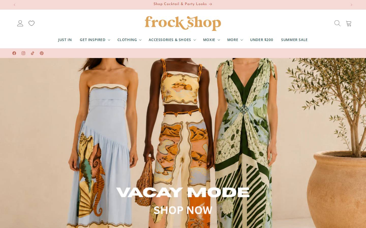frockshoptx.com homepage screenshot