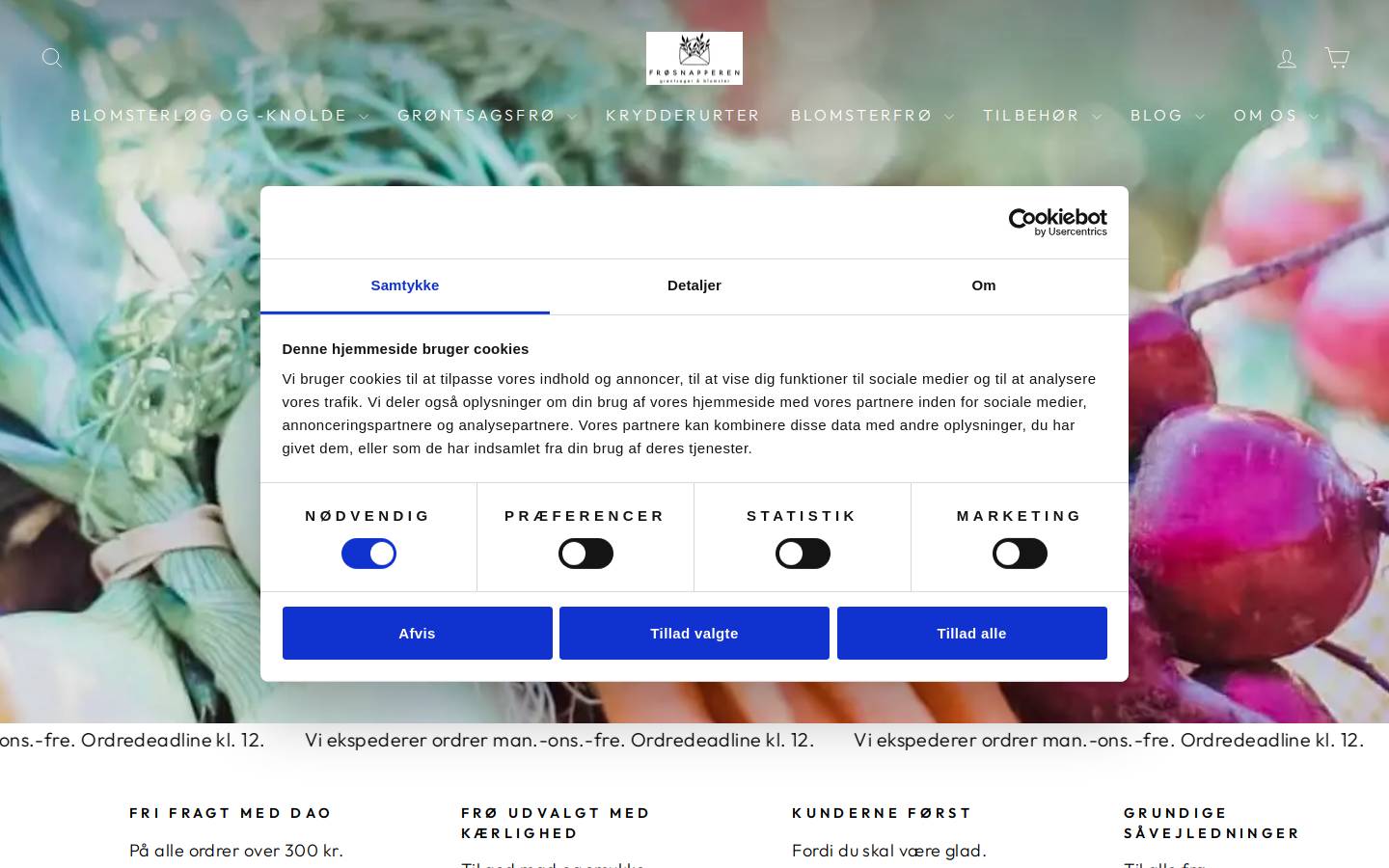 Frøsnapperen homepage screenshot