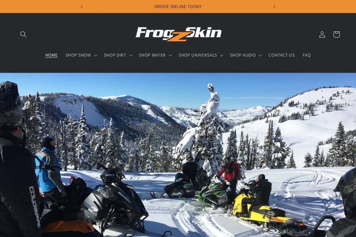 frogzskin.com homepage screenshot