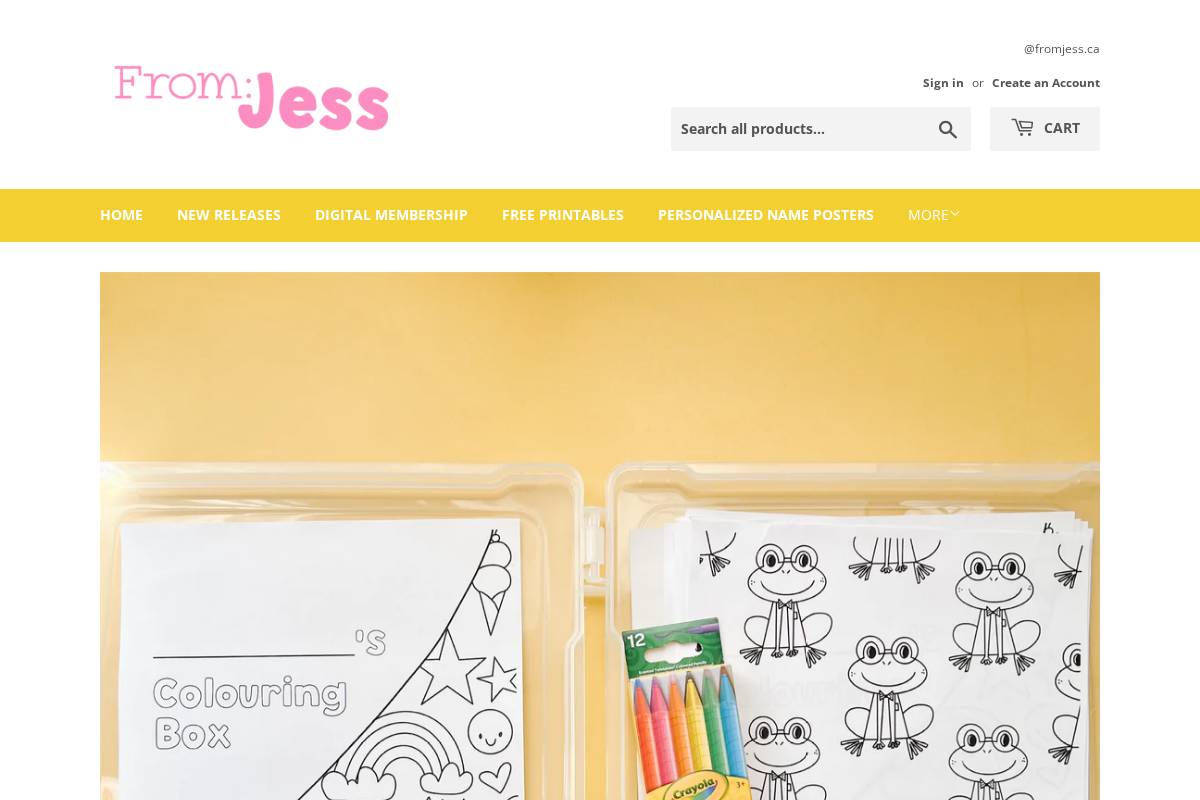 fromjess.ca homepage screenshot