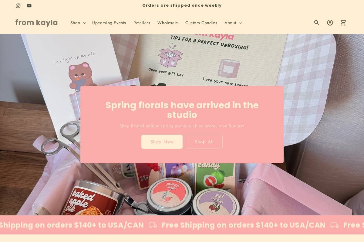 fromkayla.ca homepage screenshot