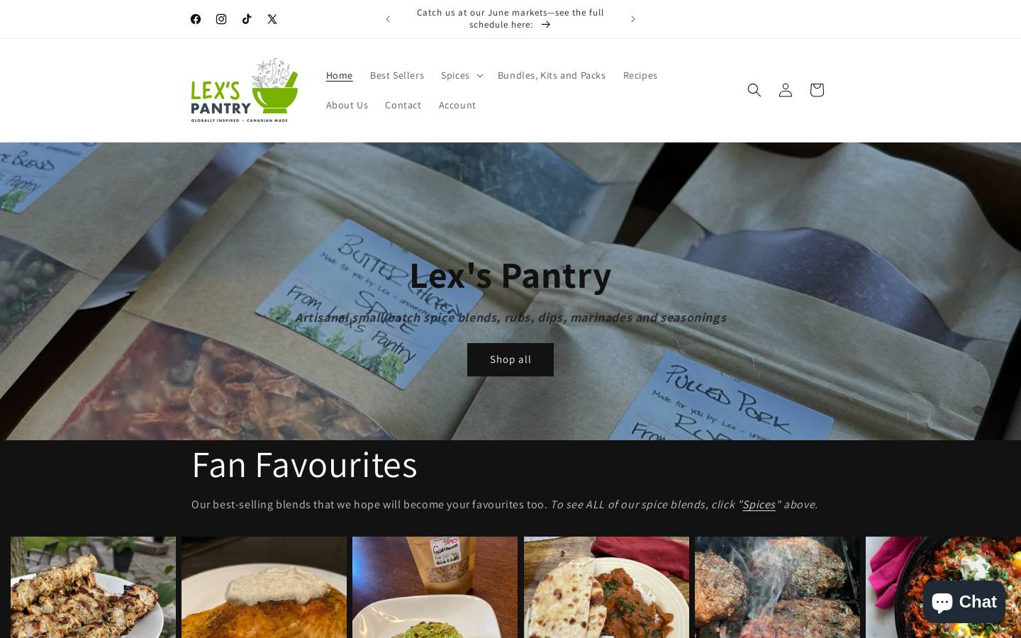 fromlexspantry.ca homepage screenshot