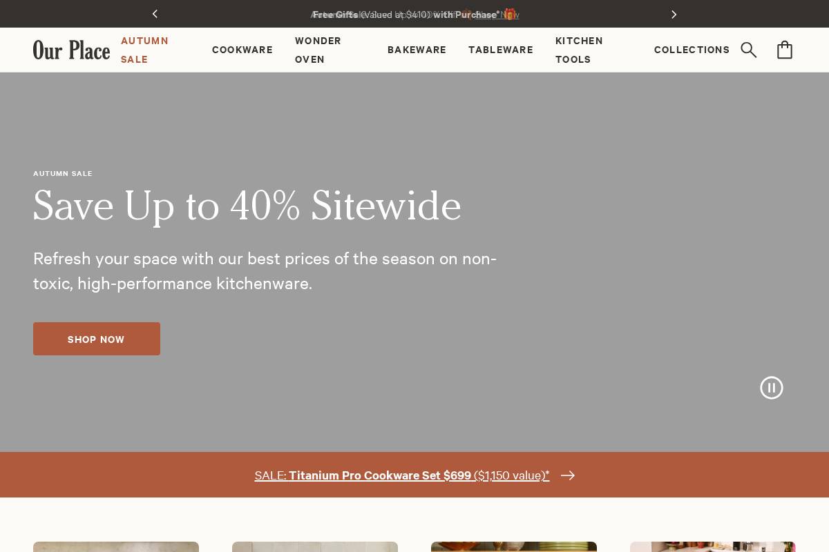 Our Place homepage screenshot