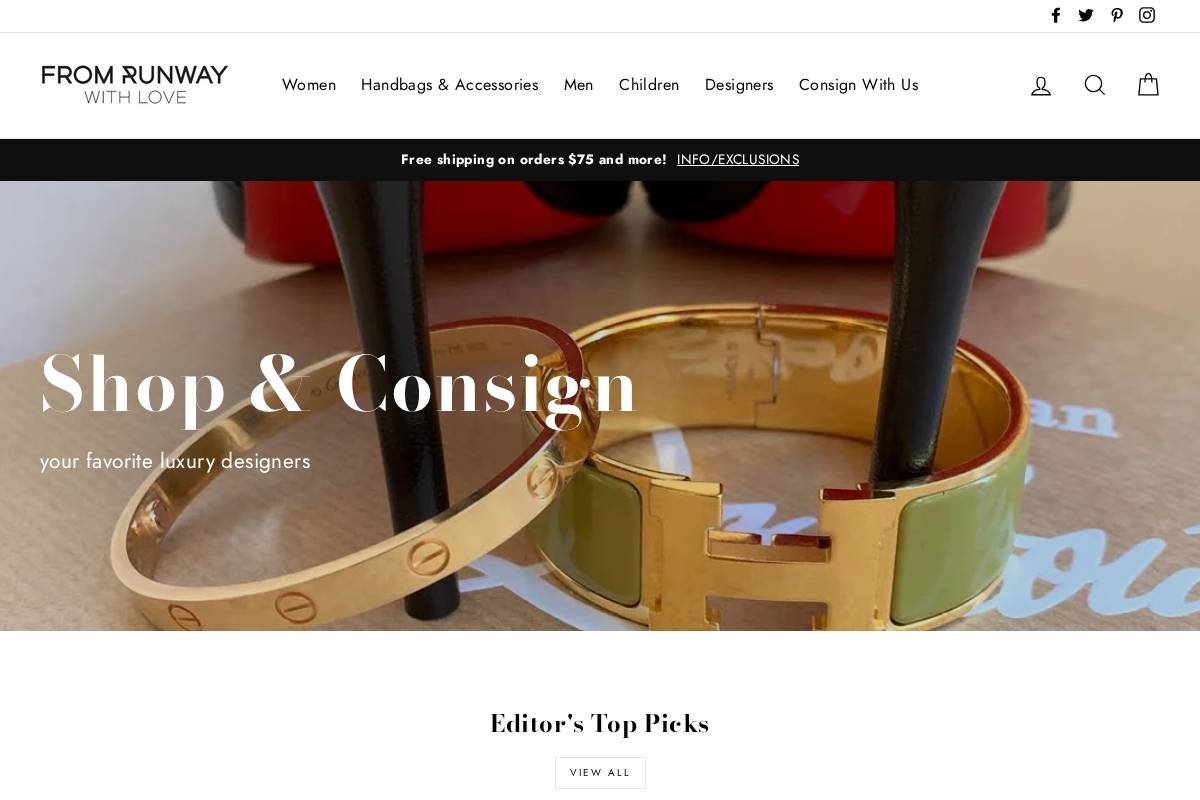 fromrunwaywithlove.com homepage screenshot