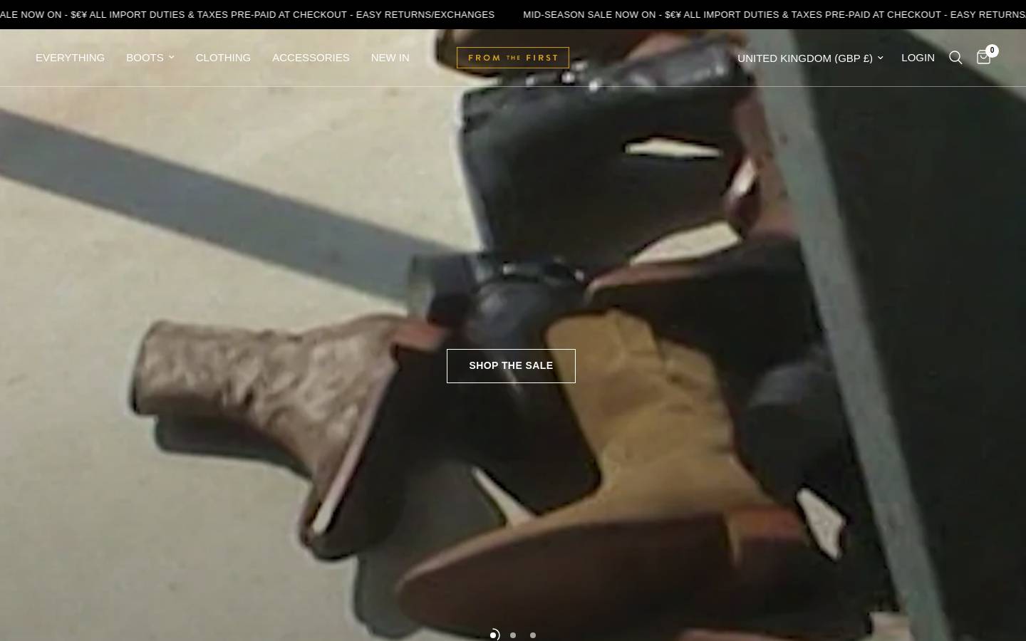 FROMTHEFIRST homepage screenshot