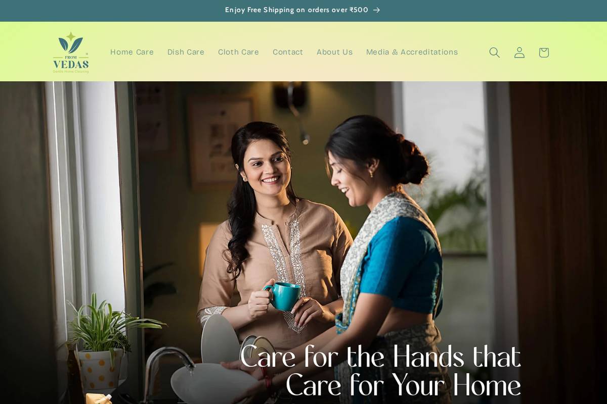 fromvedas.com homepage screenshot