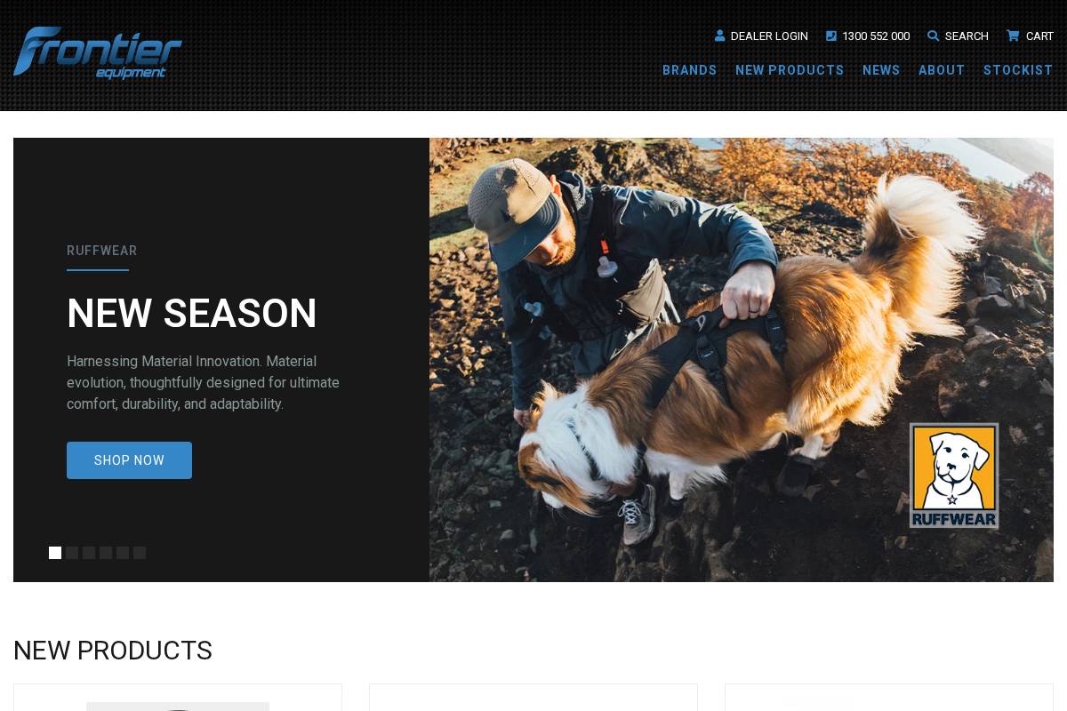 frontierequipment.com.au homepage screenshot