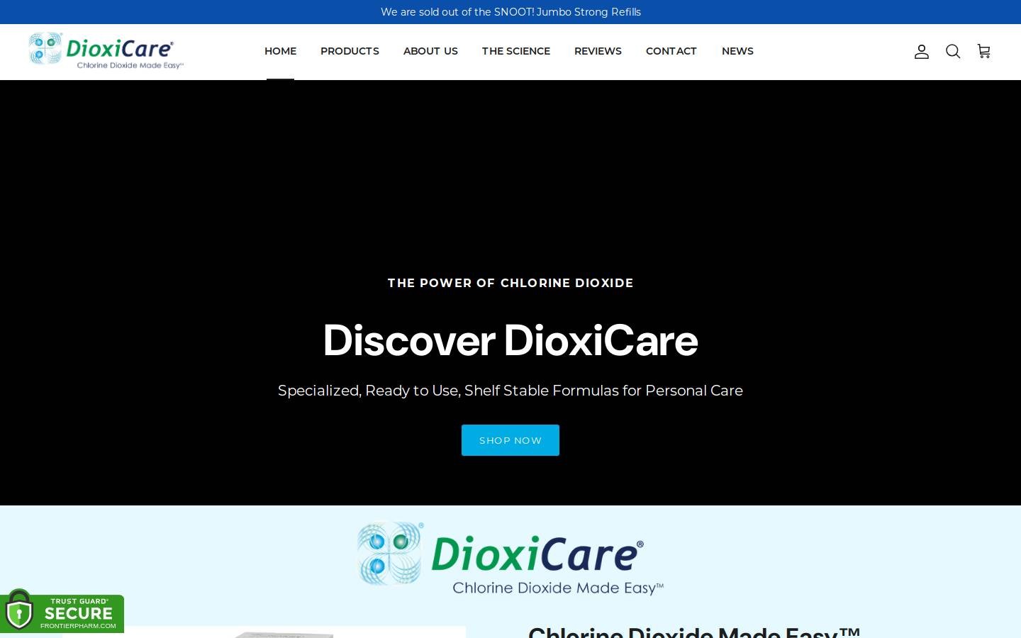 Frontier Pharmaceutical homepage screenshot