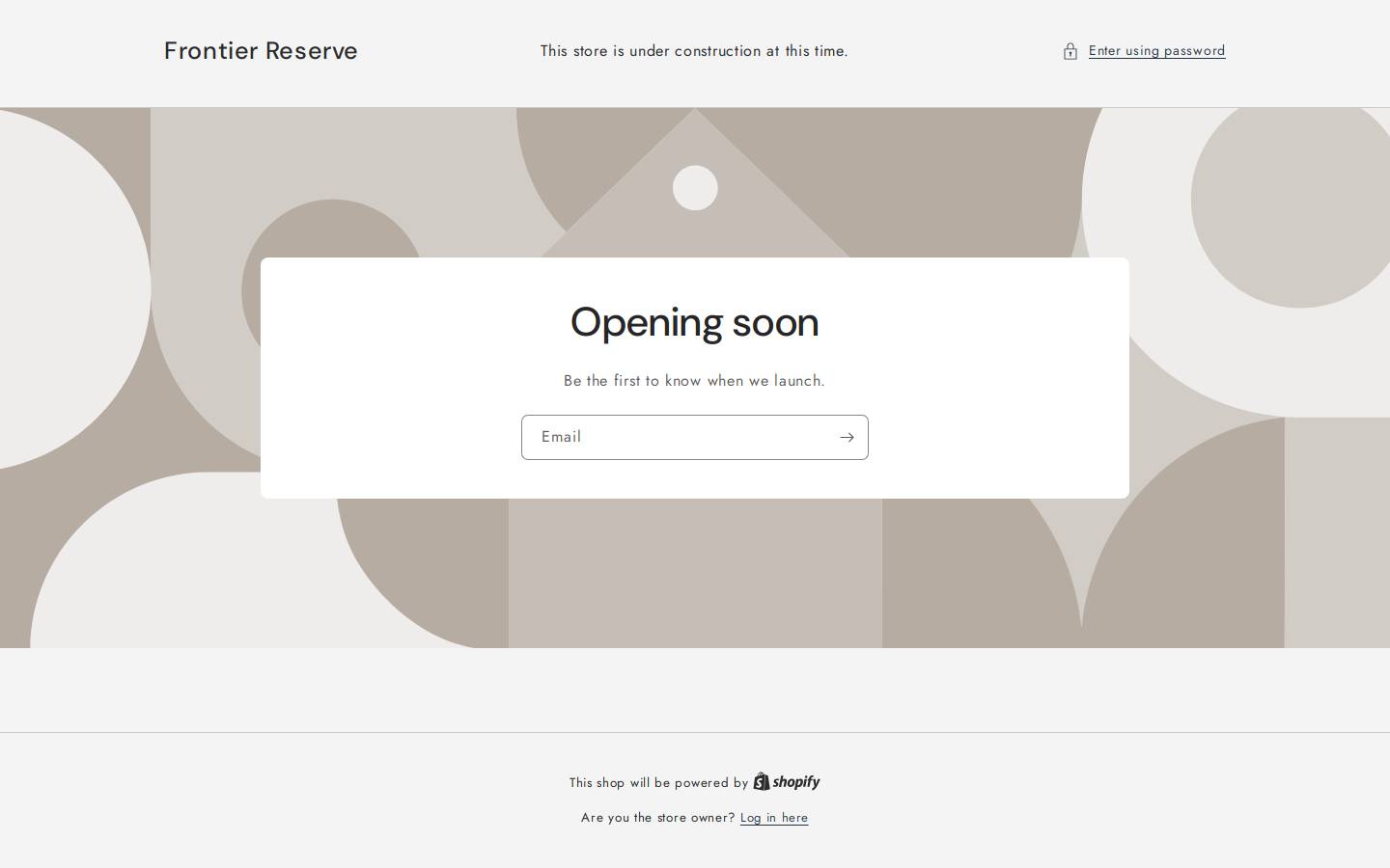 frontierreserve.shop homepage screenshot