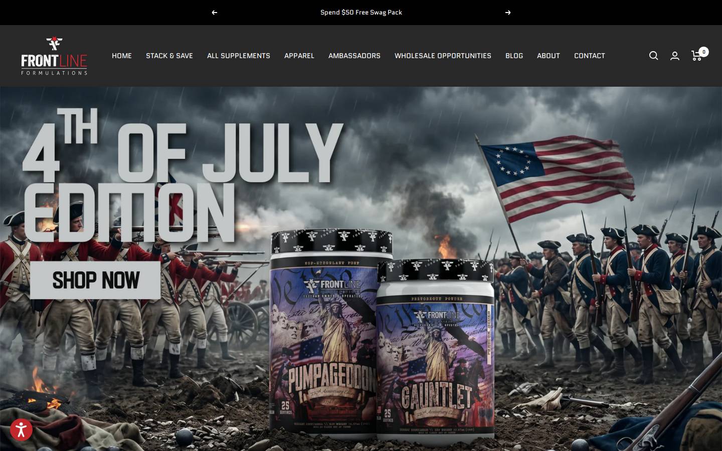 frontlineformulations.com homepage screenshot