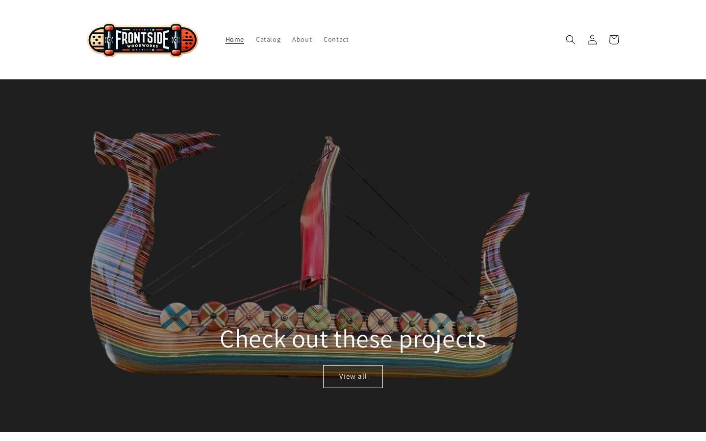 frontsidewoodworks.com homepage screenshot
