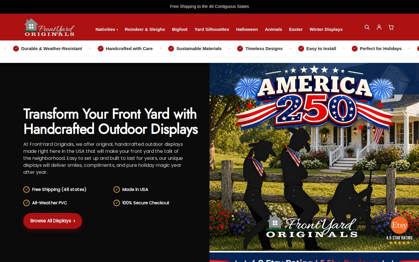 Frontyardoriginals homepage screenshot
