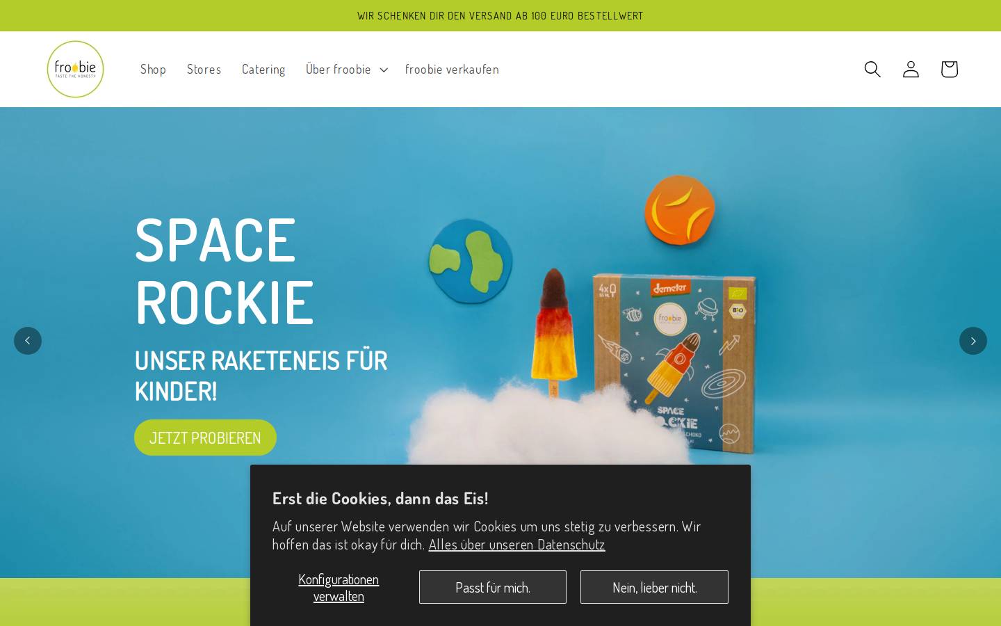 froobie homepage screenshot